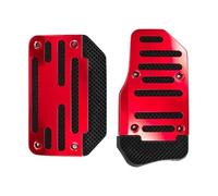 Aluminum Alloy Non-slip Silver Universal Brake Set 2pcs Aluminum Automatic Transmission Car Foot Gas Blue Red Kit Pedal Pedals Cover Anti Slip(Red)