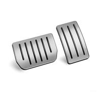 Aluminum Alloy Pedal Set For Tesla Model Y/3, Anti-Slip Accelerator & Brake Pedal Covers, CNC Machined Silver Metal Foot Rest Pads (6.2x11.3cm+11.2x7.7cm), Direct Fit Replacement