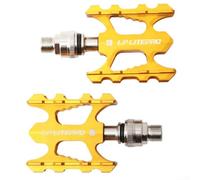 Aluminum Alloy Pedals with Quick Release and Non Slip Features, Ideal for Mountain and Road Biking Adventures (gold)