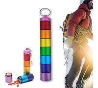 Aluminum Alloy Pill Holder, Travel Pill Container Small Keychain, 7 Day Pretty Metal Pill Case, Waterproof EDC Pill Bottle, Hidden Pill Organizer Medicine Box, Small Portable Pill Carrier, 2 Pcs