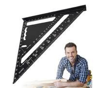 Aluminum Alloy Protractor | 1 Metric Drawing Triangle | Precision Tool 18.5x18.5x2.2cm for Construction, Woodworking, School Drawing and Technician