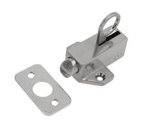 Aluminum Alloy Push-Pull Latch, Self-Spring Automatic Door Bolt with Aircraft Buckle Lock, for Cabinets and Sashes Silver