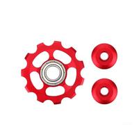 Aluminum Alloy Rear Derailleur Pulley Wheel 11T CNC Machined For Optimized Chain Line Control And Shifting Consistency(Red)
