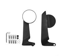Aluminum Alloy Rearview Mirror Round Black Winglet | Sturdy aluminum material, wear resistant finish, black streamlined look, easy direct install, most models