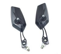 Aluminum Alloy Rearview Mirror Set For Electric Car And Motorcycle For Modification Featuring Wide Angle Convex Lens Rod Construction In Multiple Color Options Like Red(carbon pattern)