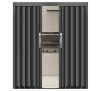 Aluminum Alloy Retractable Folding Partition Door with Lock, Customizable Sliding Dividers for Stairwell, Toilet, Bedroom, Living Room