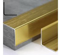 Aluminum Alloy Right Angle Floor Door Strips, 3pcs*0.9m Transition Bar for Profile Anodized Thickened Wall Corner Protector(Brushed Gold,40mmx40mm)