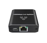 Aluminum Alloy RJ45 Networking Splitter Adapter Gigabit Ethernet Splitter with 2Port for Efficient Bandwidth Sharing Networking Connectors