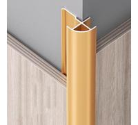 Aluminum Alloy Round Corner Trim Strip, Length: 1m*3pcs Corner Angle Trim Aluminum Tile Edging Trim Edge Protection for Kitchen & Bathroom Tiles(Matte Orange Gold,6.5mmx1m)