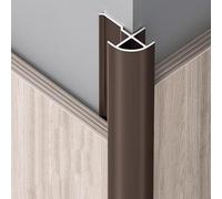 Aluminum Alloy Round Corner Trim Strip, Length: 1m*3pcs Corner Angle Trim Aluminum Tile Edging Trim Edge Protection for Kitchen & Bathroom Tiles(Matte Coffee,15.5mmx1m)