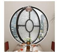 Aluminum Alloy Round Window with Tempered Glass - Ideal for Kitchen, Dorm, and Bedroom Decor(Black,80cm)