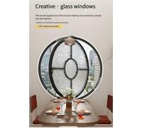 Aluminum Alloy Round Window with Tempered Glass - Ideal for Kitchen, Dorm, and Bedroom Decor(White,80cm)