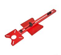 Aluminum Alloy Router Circle Jig Guide Board with Metric and for Imperial Scale for Woodworking Edge Trimming Groove Cutting Milling Bracket, Red(B)