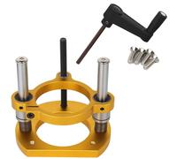 Aluminum Alloy Router Lift for 63.5-65 mm Diameter Trimming Machines, Manual Under Table Base with 70 mm Lifting Stroke and Stainless Steel Support Rods for Woodworking, Gold