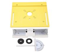 Aluminum Alloy Router Table Insert Plate, Metal Flip Board for Router Table Saw, Precision Woodworking Base Plate with Insert Rings for DIY and Professional Carving (Gold)