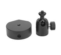 Aluminum Alloy Satellite Tripod Mount Adapter Set with Ball Head and 1/4 in 20 Threaded Hole Compatible with Mini, Includes 3/8 in 16 Conversion Screw for Tripods and Clamps Black (Black Adapter)