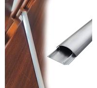 Aluminum Alloy Semi-Circular Cable Cover Raceway - 2 Pcs Self-Adhesive Cable Management Trunking Kit for Factories & Shopping Malls (W 1.2 in, L 48 in)