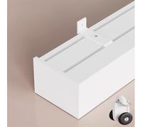 Aluminum Alloy Shower Curtain Track - Double Runner Room Divider with Smooth Glide Pulley System, 86.6 Inch White Curtain Rod for Easy Installation & Stylish Space Separation