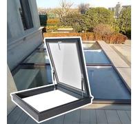 Aluminum Alloy Skylight Roof Window with Hydraulic Rod Double s Design for Sloped & Flat Roofs 18x18in (45x45cm) Lighting Well Cover