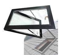 Aluminum Alloy Skylight Window Manual Ventilation Double-Glazed Square/Rectangular Design Ideal for Partition Walls Size L70xW65cm (27.6x25.6in) for Maximum Natural Light
