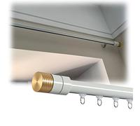 Aluminum Alloy Sliding Barn Door Track Rods with Silent Rollers 2.8M (9ft) Divider for Heavy-Duty Barn Poles White DIY Rail System
