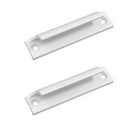 Aluminum Alloy Sliding Door Handle, 2 Pieces, White Curved Interior Handle for Kitchen Furniture, Suitable for Wooden Doors Windows With 4 Screws