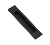 Aluminum Alloy Sliding Door Handle, Embedded Slotted Cabinet Pull for Pocket Folding Doors Wardrobes, Punch- Self- Installation, 160x38mm Grey(black)