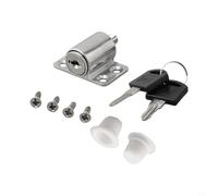 Aluminum Alloy Sliding Door Lock for Sash and Hinged Doors Includes 2 Keys Suitable for Residential and Commercial Use (Silver)