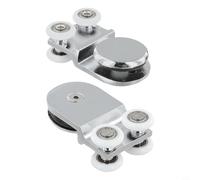 Aluminum Alloy Sliding Door Roller for Glass Doors 6-10mm Thick, Smooth Quiet Hanging Wheel Pulley Set, Compatible with Bathroom Shower Doors, 2-Pack(ZINC Alloy)