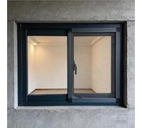 Aluminum Alloy Sliding Window, Home Windows Replacment, Black Transom Window Fixed Design with Tempered Glass for Playhouses, Sheds, Garage and Chicken Coops(A,HxW(58X58CM))