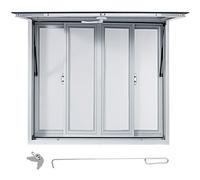 Aluminum Alloy Sliding Window, Push Out Service Window for Concession Stands, Easy Installation and Durable