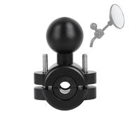 Aluminum Alloy Small Rail Mount Base with 1'' Ball for Motorcycle Scooter Round Rearview Mirror Compatible with RAM mounts B Size Double Socket Arm and Bike Motorcycle Phone Holder Mount