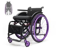 Aluminum Alloy Sports Folding Wheelchair - Lightweight, Mobility Aid for Adults with Anti-roll Feature