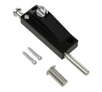 Aluminum Alloy Spring Loaded Floor Latch Lock, Heavy Duty Anti-Theft Door Security Bolt, Floor Mounted Drop Rod for French Doors, Double Doors, Wooden & Metal Gates, Home & Commercial Use (Black)
