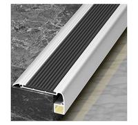 Aluminum alloy stair anti-slip strips, L-shaped treads, step edge strips, suitable for schools, companies, homes and other places(Black,300cm/118in)