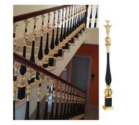 Aluminum Alloy Stair Balusters Decorative Indoor Spindles for Staircase Elegant Black Support Posts for Home Garden & Deck Railings