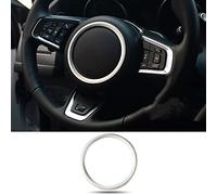 Aluminum Alloy Steering Wheel Ring Sticker For Jaguar XF XE E-PACE F-PACE F-TYPE (Silver)
