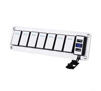 Aluminum Alloy Switch Panel 8-Gang Blue LED(White)