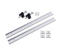 Aluminum Alloy T-Track Rails 30mm Width with 2 Sliders M6 and 2 Sliders M8 plus 2 Handles for Radial Saw and Drill Fixtures (400mm（16inch）)