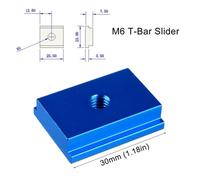 Aluminum Alloy T-Track Slider with M6/M8 T-Slot Nut for Woodworking Table Saw, Router Table, Miter Track Compatibility, 1pc Red/Blue