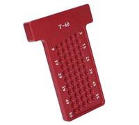 Aluminum Alloy T Type Scriber Ruler with Hole Gauge for Woodworking, Sliding Design for Perfect Lines, Anodized Treatment, Auxiliary Scribing Tool (Red)
