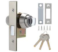 Aluminum Alloy Thick Anti - Theft Security Door Lock, Rotate Bolt Latch Slide Lock with Keys, Heavy Duty Door Lock Cylinder for Wood Doors, Home Security Furniture Hardware, Easy t