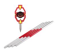 Aluminum Alloy Total Station Measuring Rod Kit with 4-Pole Test Mirror, -30/0/+17.5mm Constant, for Surveying and Construction Applications