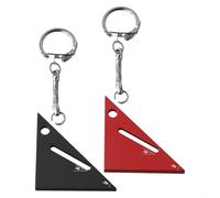 Aluminum Alloy Triangle Ruler 45/90 Degree Protractor for Woodworking and Measuring Angle Tool, Carpenter Square with Keychain, 2 Pack