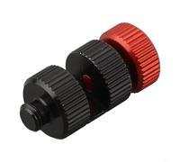 Aluminum Alloy Triangle Ruler Locator Positioning Block for Woodworking - 26.5 x 13 x 13 mm Adjustable Limit Gauge with Threaded Base, Black and Red, DIY Tool