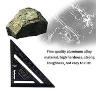 Aluminum Alloy Triangle Rulers 90 Degrees 45 Degrees Set Square 7 Inch Black Metric Square Ruler Precision Measuring Tool for Carpenters Engineers Architects