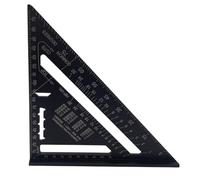 Aluminum Alloy Triangle Rulers 90 degrees 45 degrees Set Square 7in Black Metric Square Ruler