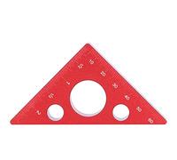Aluminum Alloy Triangular Ruler, Right Angle Measuring Tool, Thickened Height Ruler for Woodworking DIY and Carpentry, Metric & Inch Dual Scale, Smooth Polished Edges
