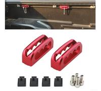 Aluminum Alloy Truck Bed Rail Tie Down Anchor Clamp with Wave-Pattern DESIGNss, Red Fixed Claw Hooks for Toyota For Tacoma 2005-2026, For Tundra 2022-2026, For Gladiator