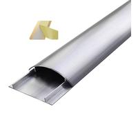 Aluminum Alloy Trunking, Half Round Cable Cover/Self-Adhesive Cable Management Raceway for Doorway Living Room Prevent Cable Trips & Protect Wires, 1m/3.3ft Length ( Size : Silver-NO.4-W-39mm(1-27/50i